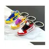 Porte-clés Lanyards Designer 83 Styles 3D Chaussures de basket-ball Porte-clés Baskets stéréoscopiques pour femmes Sac Pendentif Mini Sport Chaussure Keyri OT9QS
