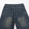 Jeans da uomo Design tascabile personalizzato Abbigliamento da uomo alla moda Primavera Pantaloni lavati dritti lavati tinta unita Moda vintage