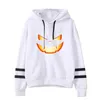 Felpe con cappuccio da uomo Halloween per uomo Oversize a righe Motivo mostro stampato con cappuccio Sweetshirt Pullover con coulisse Streetwear Abiti maschili