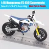 Diecast Model Cars 118スケールBbrago Husqvarna FS 450 Supermoto Motorcycle Model Diecasts Toy Vehicles Motocross Endurance Racing Bike Replicas X0731