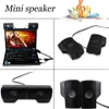 Par de alto-falantes portáteis Mini alto-falantes estéreo portáteis Controlador de linha Soundbar para laptop Celular Reprodutor de música Clipe R230731