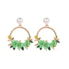 Fleur boucle d'oreille conception Unique boucles d'oreilles élégantes pour les femmes à la mode douce fleur boucles d'oreilles accessoires Style coréen