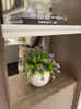 Декоративные цветы поддельные растения имитация цветочного искусства керамическая ваза роза Eucalyptus небольшие почки набор домашних аксессуаров