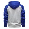 Heren Hoodies Sweatshirts 2023 Herfst Winter Jas Kleurblok Mode Raglanmouwen Trui Casual Sport Top Capuchon Vest Sweatshirt 230731