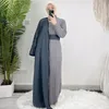 Vêtements ethniques 2023 moyen-orient turquie dubaï grande taille bas couleur unie automne et hiver robe pull musulman prière tenue