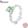 Bröllopsringar Vine Ring for Women Solid 925 Sterling Silver Green Round Gemstone Engagement Jewelry BSR466 230729