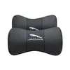 2Pcs Custom logo Car Neck Pillow Genuine Leather Breathable Pillows Cushion for Jaguar F-PACE F-TYPE E-PACE XJ XF XE XK I-PACE XFL2536