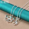 Bruiloft Sieraden Sets DOTEFFIL 3 stks 925 Sterling Zilver Klavertje Vier Ketting Armband Oorbel Set Voor Vrouw Engagement Mode 230729