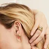 Hoop Earrings Gold Rope Twist Hoops For Women 18K Plated Stainless Steel Statement