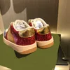 Flat Shoes Kids Shoes Sneakers The Boys Обувь Эксклюзивная стиль ручной работы для малышей и детские туфли красочные блестки резиновая лента шнурки