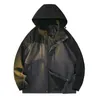 Hommes Vestes Grande Taille Automne Tempête Veste Tendance Lâche Couleur Bloc Casual Imperméable Couple Quotidien Manteaux 230731