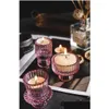 Portacandele 2023 Candeliere in vetro rosa nordico Candele europee Supporto da tavolo Pophor romantico Decorazione domestica Drop Delivery Garden Dhaav