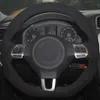 Black Suede DIY Car Steering Wheel Cover for Volkswagen Golf 6 GTI MK6 VW Polo GTI Scirocco R Passat CC R-Line 2009-2016254u