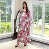 Ethnic Clothing Fashion Tulip Print Dress In 2023 Middle East Muslim Robe Abaya Sweet Temperament Women Long Dresses