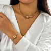 Choker Ingesight.z Многослойный золотой цвет металлический CCB Ball Square Box Chain Chokers Ожежее