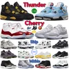 Jumpman 4 11 농구화 Mens 4S Red Thunder University Blue Seafoam 군용 검은 고양이 11s 체리 시멘트 회색 쿨 그레이 72-10 순수 바이올렛 운동화 여성 신발