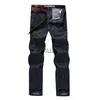 Hommes Jeans Hommes Jeans Régulier Extensible Moto Denim Pantalon Jambe Droite Pantalon Cargo Casual Militaire Multi-poches Jeans Homme Vêtements J230728