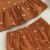 Conjuntos de roupas para bebês meninas 2 peças conjunto com babados bainha floral sem mangas regata shorts elásticos 0-18 m