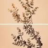Dekorativa blommor 38 cm konstgjord torkad eukalyptus lämnar falsk plast beige grön växt höstdekor bröllop vardagsrum fest