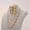 Halsbandörhängen Set African Plated Gold Jewelry for Women Earring och Nigeria Marockan Bridal Accessorie Anniversary Gifts