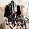 2023 Nieuwe Merk Designer Zijden Sjaal Vrouwelijke Foulard Bandana Lange Sjaals Wraps Winter Sjaals Pashmina Dame Hijab Luxe