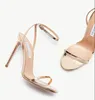 Elegant lyxig aquazzura olie sandaler skor kvinnor strappy patent läder höga klackar vit guld dam gladiator sandalias eu35-43 originallåda