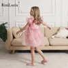 Sukienki dziewczynki Rinilucia 2023 Summer Baby Girl Dress Floral Print Cute Princess Kids Party Girls Ubrania Vestido 230731