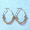 Boucles d'oreilles créoles plaqué or goutte d'eau ovale géométrique pour les femmes en acier inoxydable maille lien boucle d'oreille Vintage bijoux de créateur de luxe