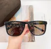 Square Sunglasses 0930 Shiny Black Frame Smoke Men Women Summer Shades Sunnies UV protection Eyewear with Box