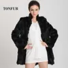Women's Fur Faux Fur New Women Fashion Real Rabbit Fur Coat Mandarin Collar Natural Fur Jacket Long Customize Female Dropshipping Overcoat HP147 HKD230727