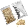 Packing Bags 100Pcs/Lot Plastic Aluminum Foil Resealable Zipper Packaging Bag Food Tea Coffee Cookie Pouch Smell Proof Self Seal Retai Otkil