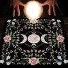 Borddukmåne altarduk förändra tyg tarot dukduk blomma tarotmattdekor för stuga kärna R230726