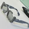 Óculos de Sol Designer OFF OW40006 Luxo Masculino e Feminino Estilo Descolado Design de Abertura Moda Clássico Placa Grossa Preto e Branco Quadrado Marble Stripe Óculos