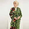 Vêtements ethniques Eid Party Musulman Femmes Satin Imprimé Cardigan Ouvert Abaya Kimono À Manches Longues Maxi Robe Turquie Ramadan Kaftan Dubaï Jilbab