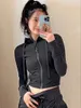 Kadın Niş Tasarımcı Giyim Tanımla örgü örgü hoodie ceket sporu hırka fermuar güneş kremi fitness yoga ceket üstü