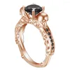 Bagues de mariage Collection GoldSilverrose Gold 3 Couleur Noir Cristal Doigt Femmes Bague Bijoux Goutte