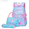 Schooltassen Nieuw 3-delig/set vlinderprint schooltas geschikt voor jonge meisjes primaire waterdichte nylon schooltas kinderen prinses rugzak Mochila baby Z230801