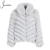 Jxwatcher Manteau De Fourrure En Fausse Fourrure Pour Femmes Doublure En Soie Réversible Porter Veste Femmes Hiver Chaud Personnalisé De Luxe Lisse Manteau De Fourrure De Haute Qualité Dame HKD230727