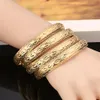 24k Gold Color Dubai Ethiopian Arabic African Bracelets Bangles Wedding Bridal Jewelry264P