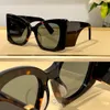 Blaze Havanna/Grüne Cat-Eye-Sonnenbrille für Damen, große Sonnenbrille, Sommerfarben, Sonnenbrillen, UV-Schutz, Brillen mit Box