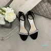 Sandálias de salto alto de designer de luxo para mulheres, sapatos femininos, fivela de passarela, sola de borracha, salto 8 cm/10 cm, tamanho 35-42