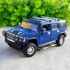 Diecast Model Auto's 124 HUMMER H2 Legering Auto Model Diecast Metalen Offroad Voertuigen Auto Model Collectie Hoge Simulatie Kinderen speelgoed Gift Ornamenten x0731