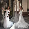 2020 Julie Vino Mermaid Abiti da sposa Sweetheart Appliques in pizzo Sweep Train Beach Abito da sposa Boho Custom Made Robes De Mariee246R