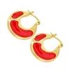 Boucles d'oreilles créoles cadeau de noël personnalisé pour les femmes couleur rouge géométrique fête vacances cadeaux cercle breloque bijoux 2023