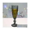 Wine Glasses Party Anniversary Christmas Birthday 5Oz Vintage Pattern Embossed Champagne Glass 150Ml Premium Drop Delivery Home Garden Dhrly