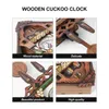 Wall Clocks Cuckoo Clock Wooden Forest House Pendulum Handcrafted Rustic Vintage For Decoration