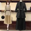 Vestido de dos piezas UNXX Blazer Trajes 2 Set para mujer Abrigo suelto de negocios Traje de falda de gran tamaño Trajes de dama de oficina