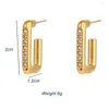 Oorknopjes Mode Zirkoon Ingelegd Baguette Voor Vrouwen Gift Waterdicht 18K Vergulde Rvs Sieraden Pendientes Mujer