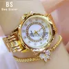 Andra klockor 2022 Rhinestone Elegant Ladies Watches Diamond Women Luxury Brand Watch Gold Clock Wriste Watches For Women Relogio Feminino 2021 J230728