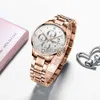 Autres montres NIBOSI Montre-bracelet pour femme Or rose Montres de luxe pour dames Étanche Acier inoxydable Quartz Femme Montre-bracelet Relogio Feminino J230728